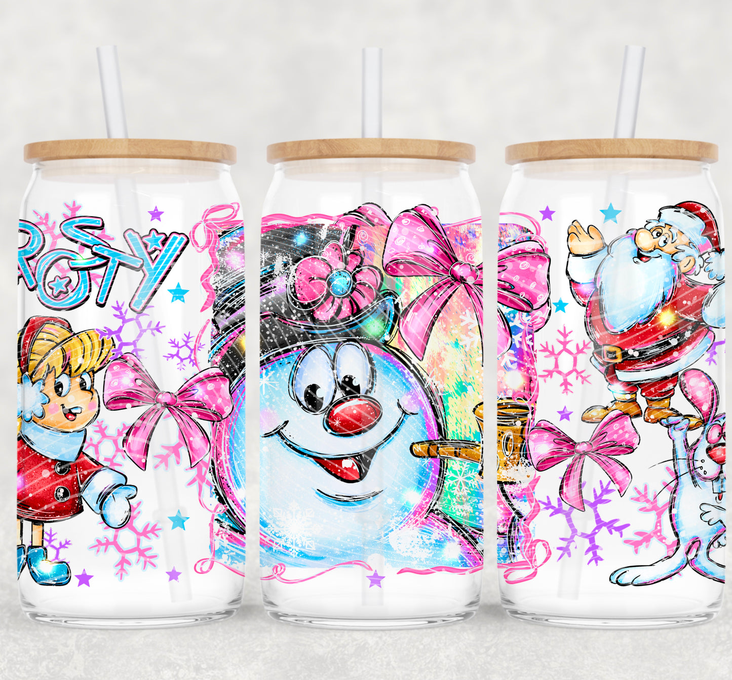 Christmas frosty glass cup