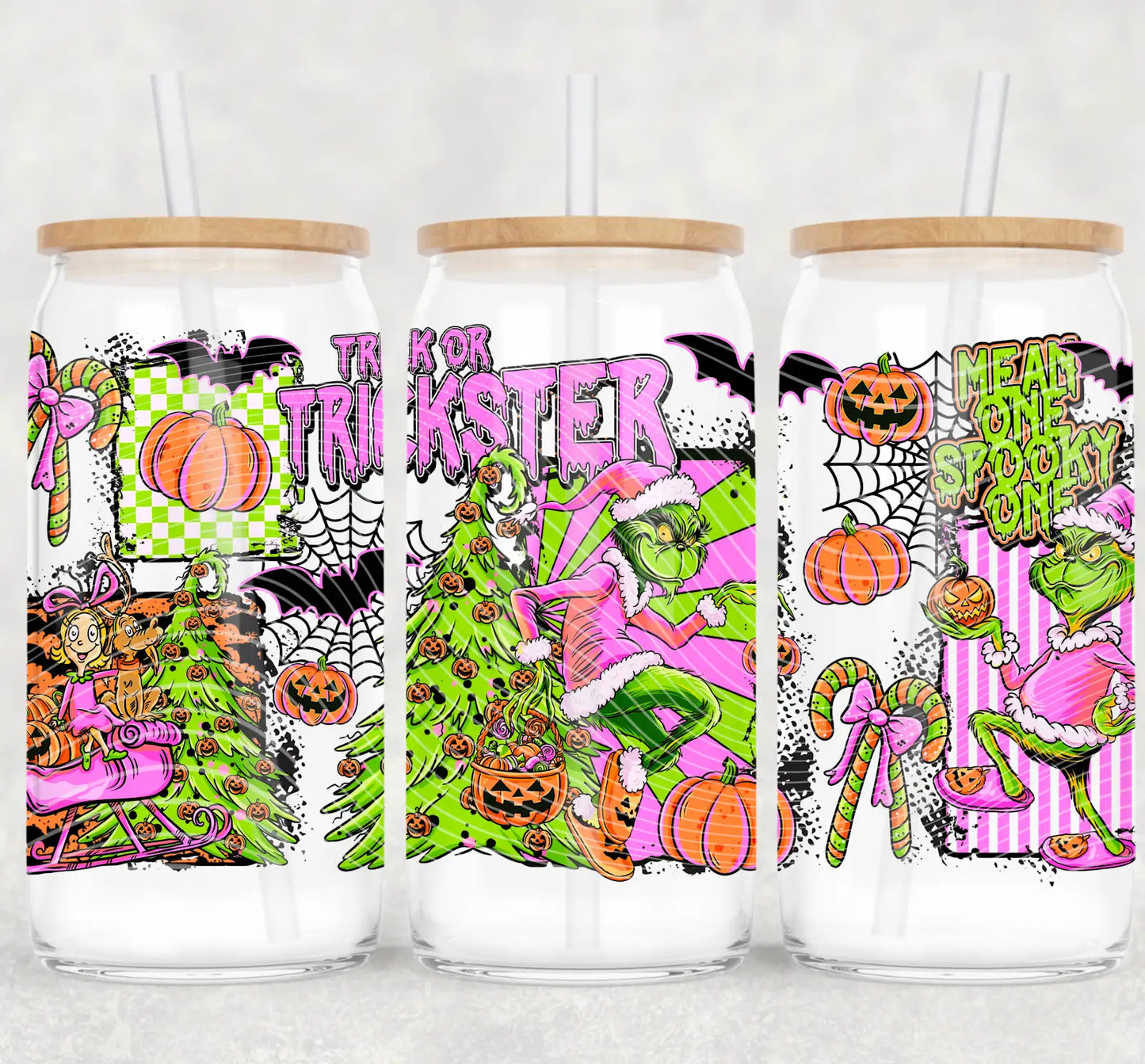 Pink Trickster Grinch – Halloween with Sass & Style