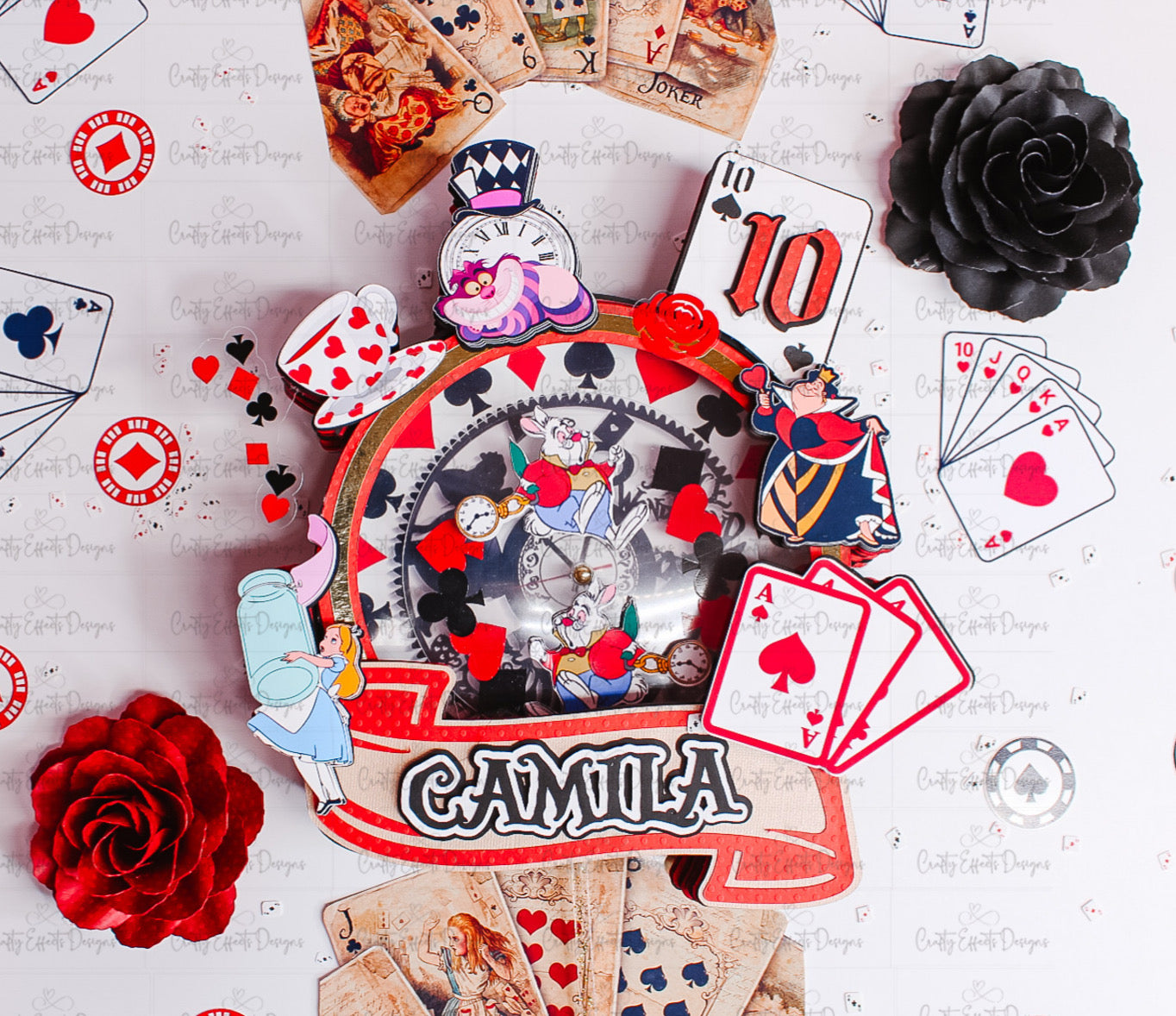 Alice in Wonderland Moving Cake Topper: Personalized Birthday Party Decor