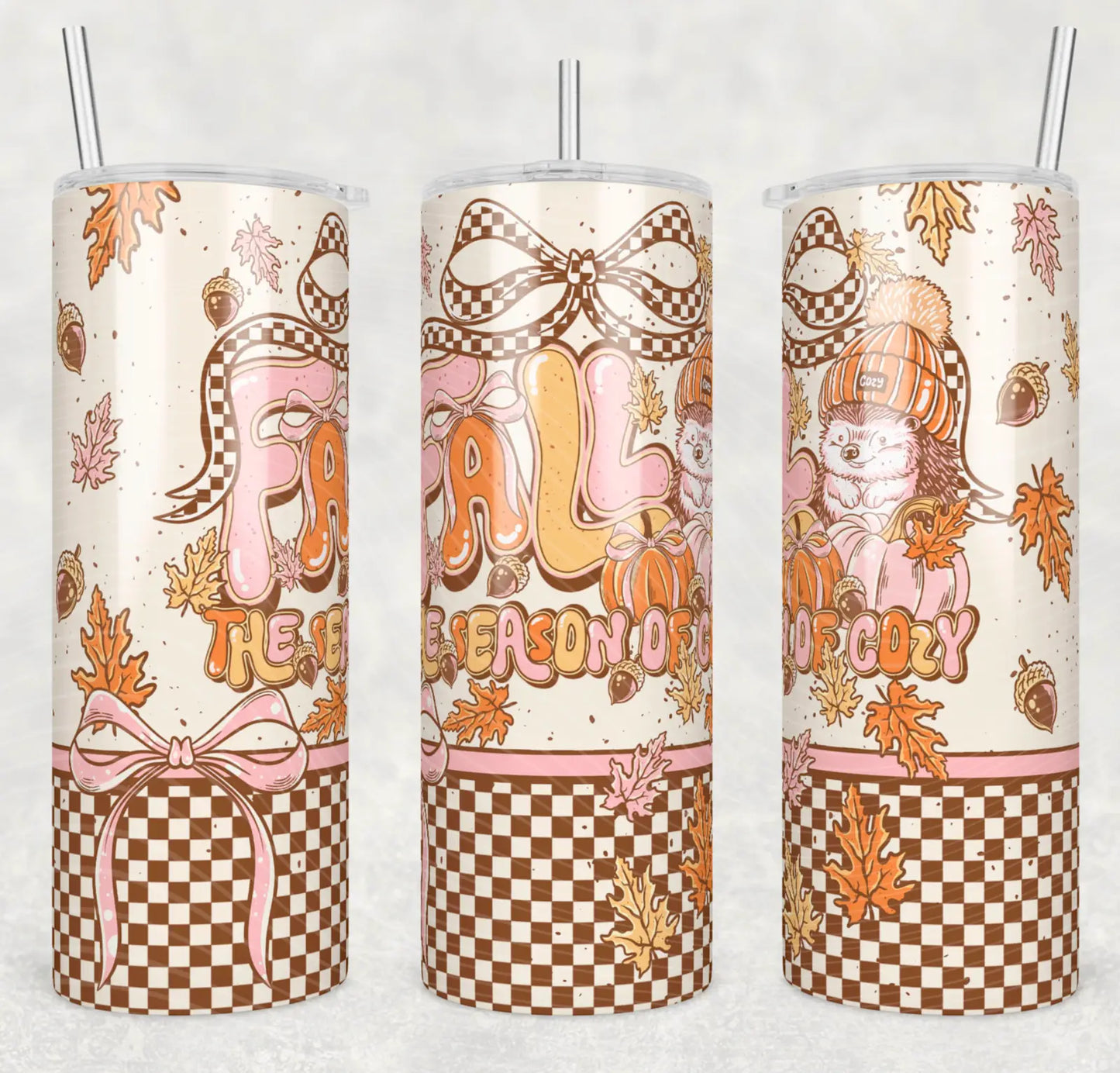 Fallin’ for You Tumbler – Sweet Bows, Cozy Leaves & Pumpkin Vibes