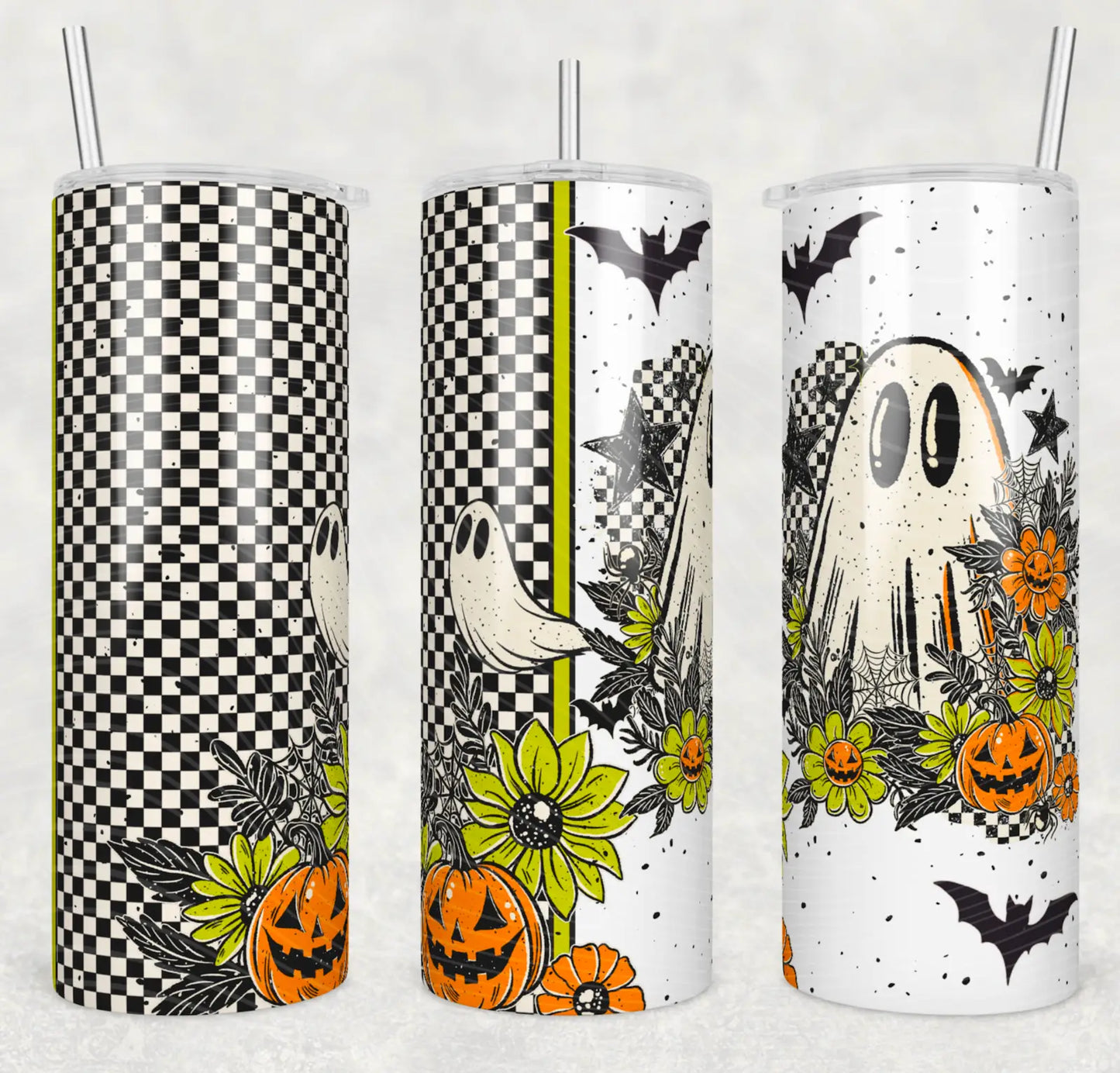 Floral Ghostie Tumbler - Witchy Spooky Feeling