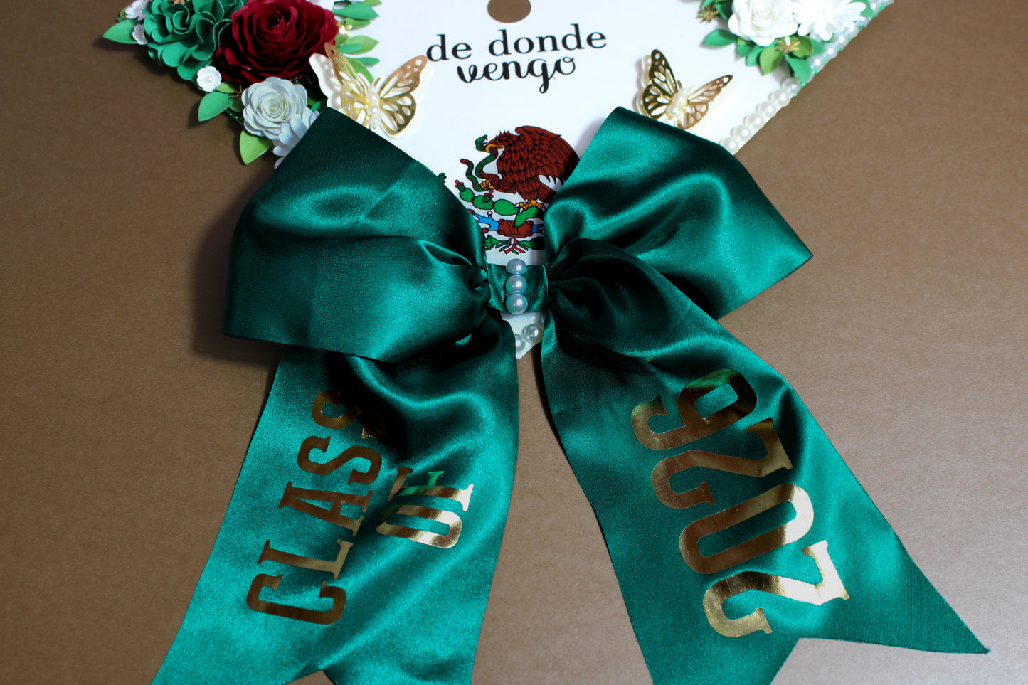Mexican Inspired Graduation Cap Topper with Flowers
