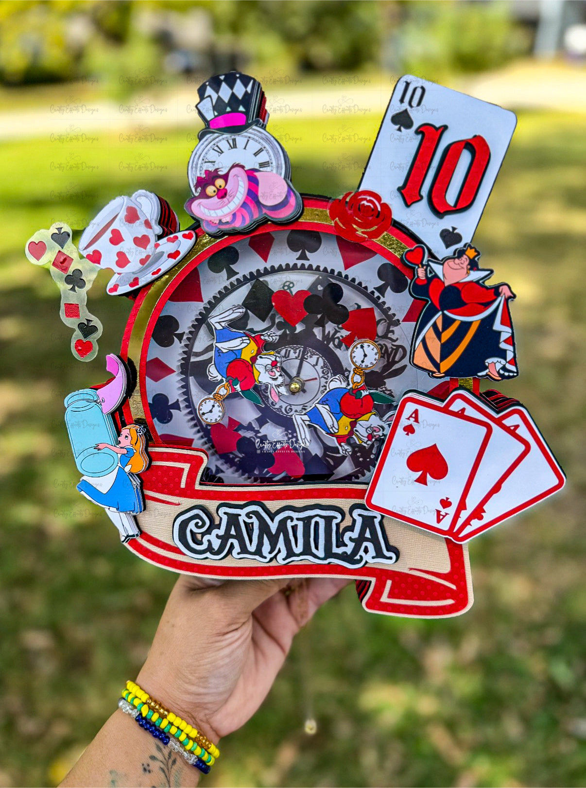 Alice in Wonderland Moving Cake Topper: Personalized Birthday Party Decor