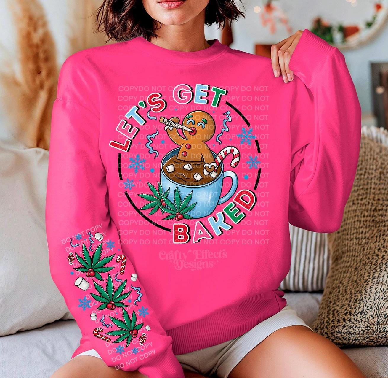 Lets get baked 420Christmas Crewneck