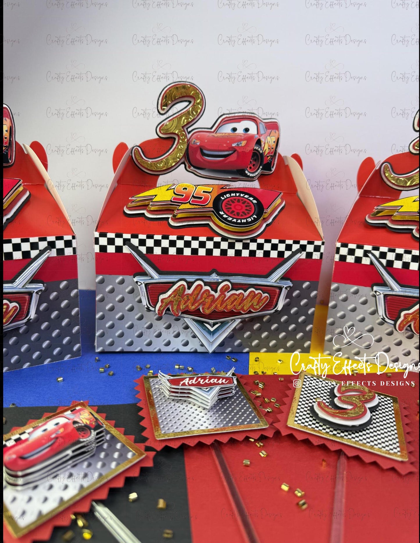 CARS Favor Boxes CARS Gable Box cars Bowser CARS Birthday Party Decor