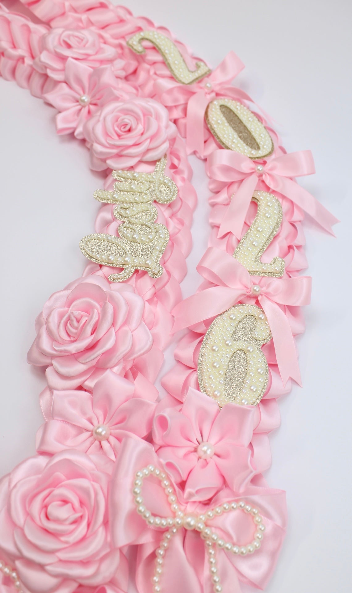 Pink Coquette Graduation Lei