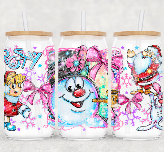 Christmas frosty glass cup