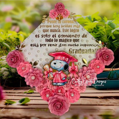 Handmade Floral Graduation Cap Topper: Custom-Made