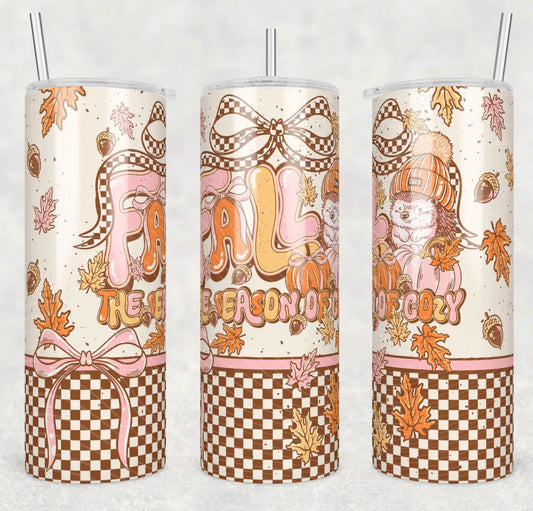 Fallin’ for You Tumbler – Sweet Bows, Cozy Leaves & Pumpkin Vibes