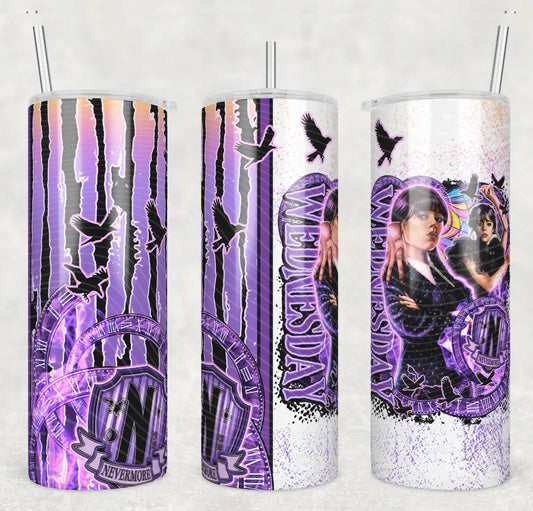 Wednesday-Inspired Tumbler – Dark Aesthetic with a Purple Twist
