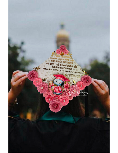 Handmade Floral Graduation Cap Topper: Custom-Made