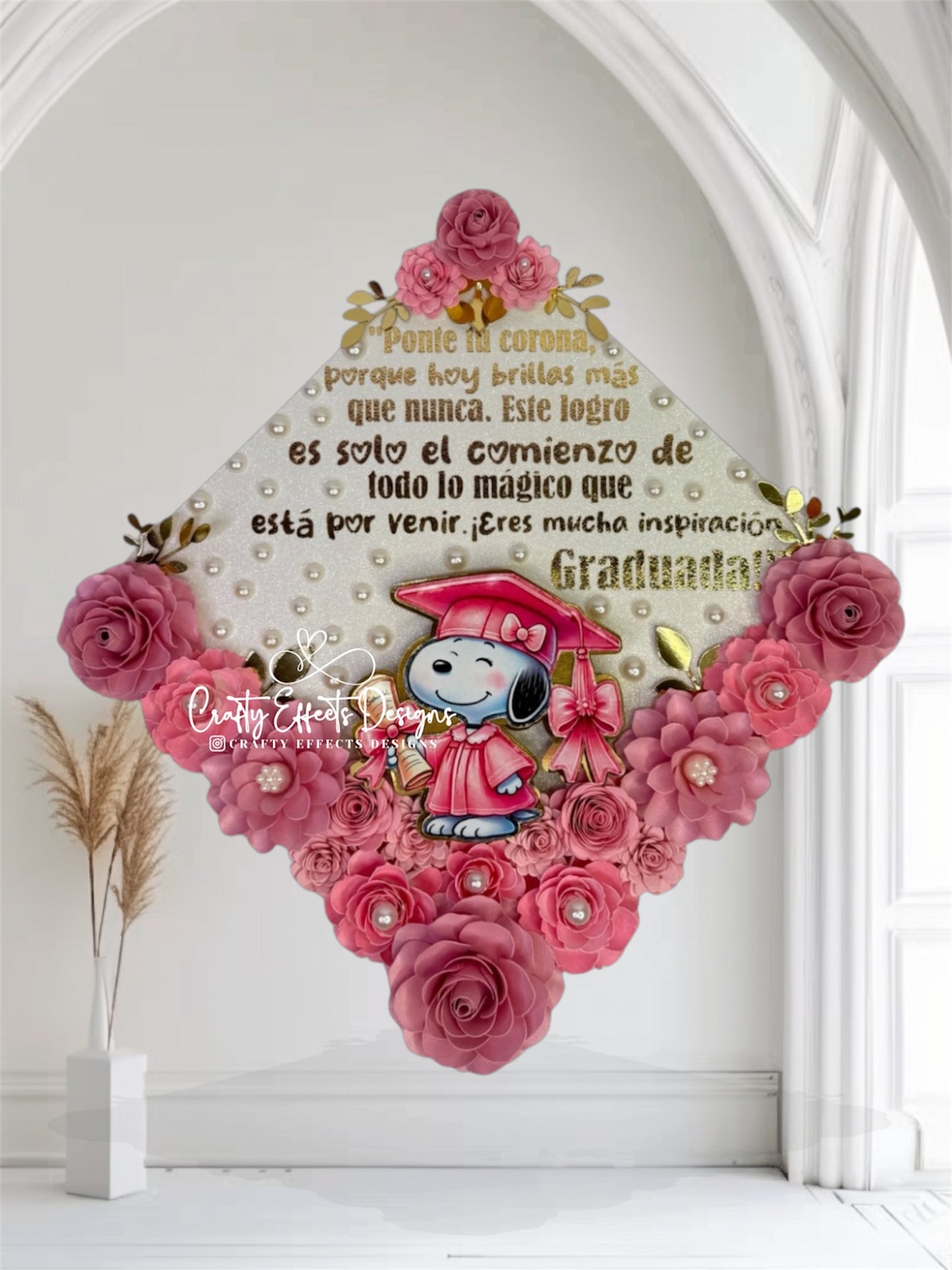 Handmade Floral Graduation Cap Topper: Custom-Made