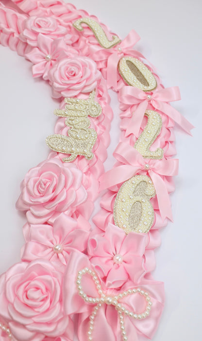 Pink Coquette Graduation Lei
