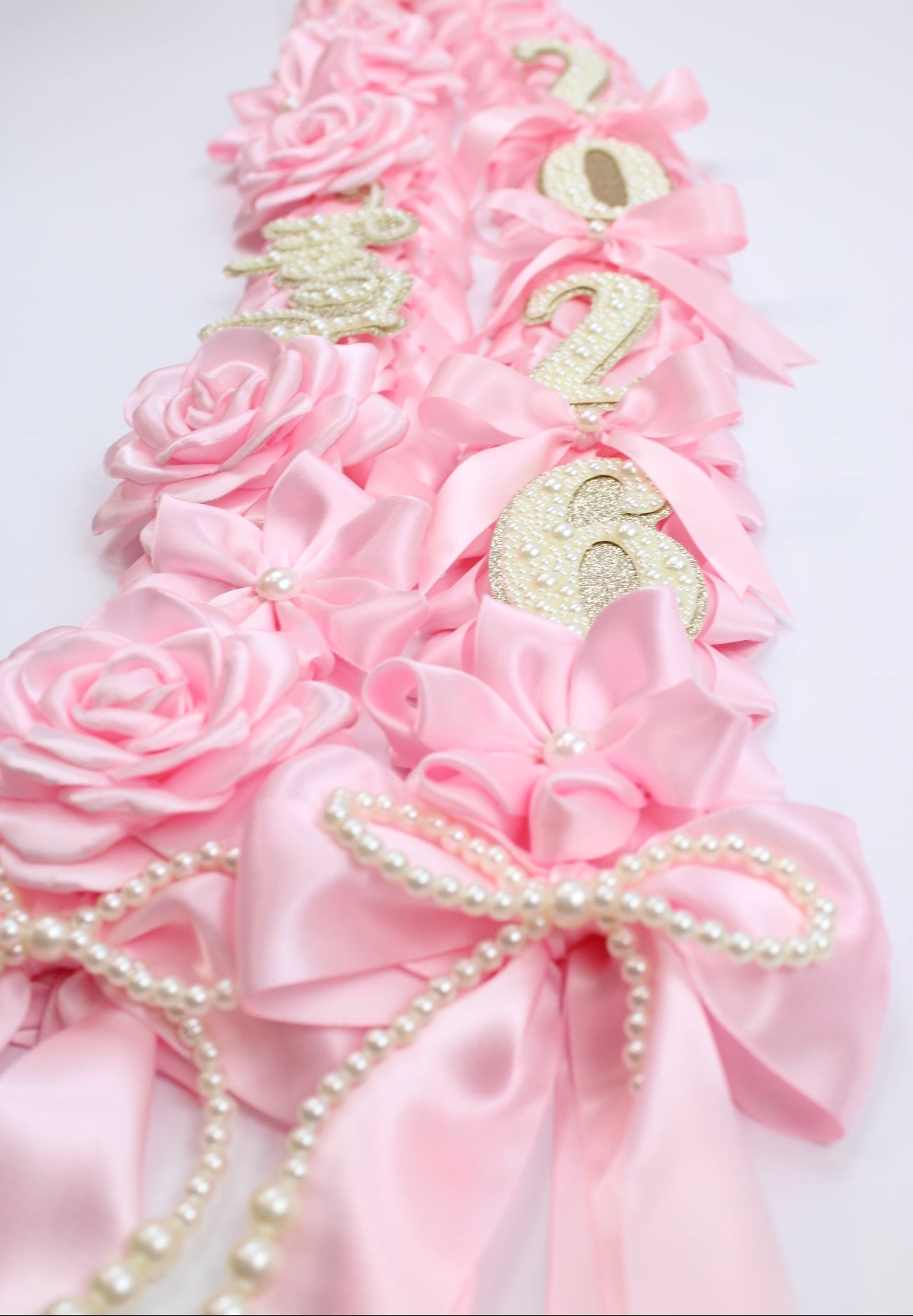 Pink Coquette Graduation Lei