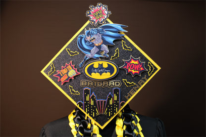 Bat Hero Inspired Graduation Lei & Cap Topper Set – Custom Class of 2026