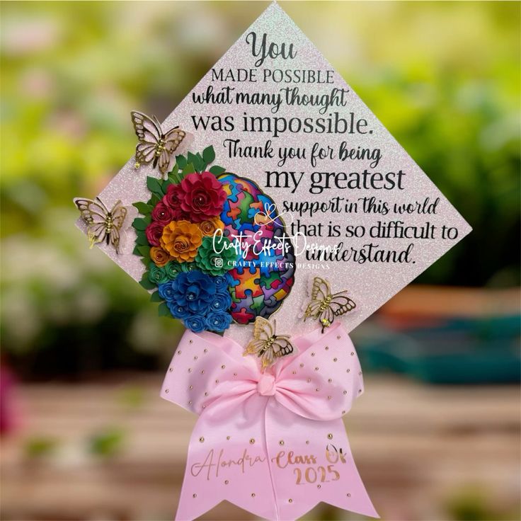Handmade Floral Graduation Cap Topper: Custom-Made