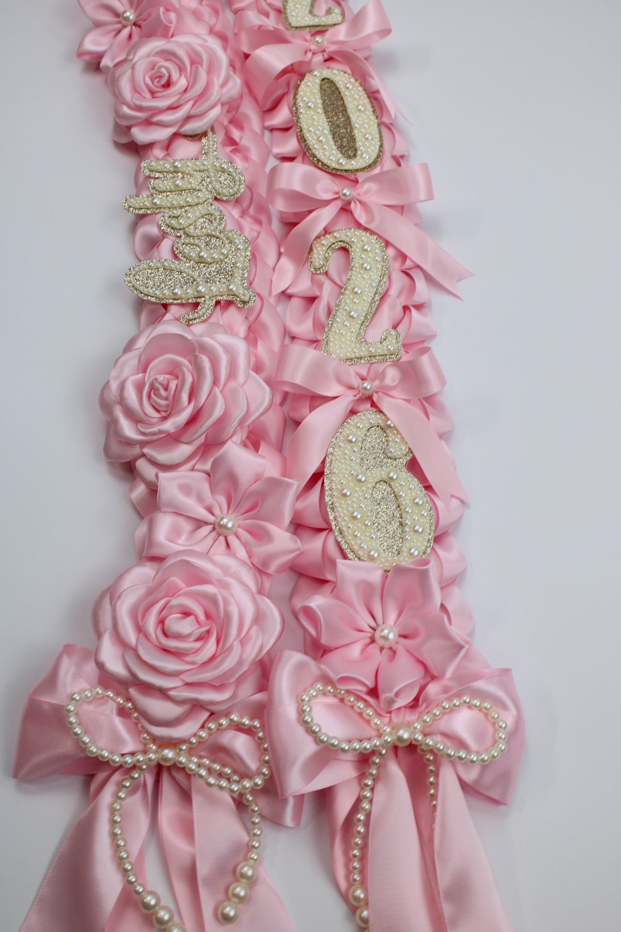 Pink Coquette Graduation Lei