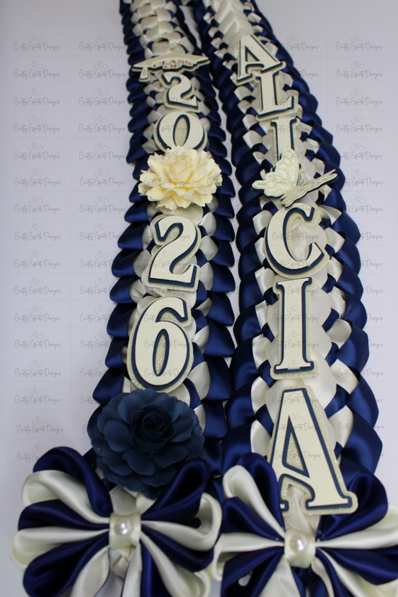 Graduation Cap Topper & Navy Blue Satin Ribbon Lei Bundle  San Judas Tadeo Edition | Class of 2026