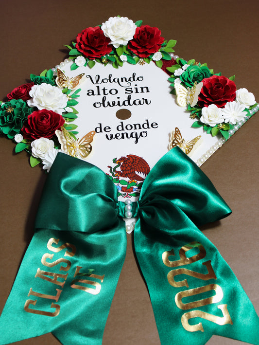 Mexican Inspired Graduation Cap Topper with Flowers