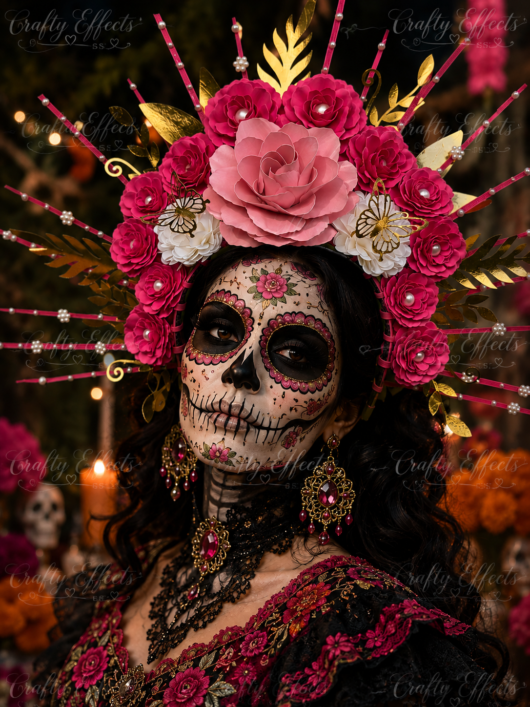 Dia de los muertos crown, Spike Crown, Floral Crown, Halloween Costumes, Day of the dead crown, Crown, Corona Dia de los Muertos