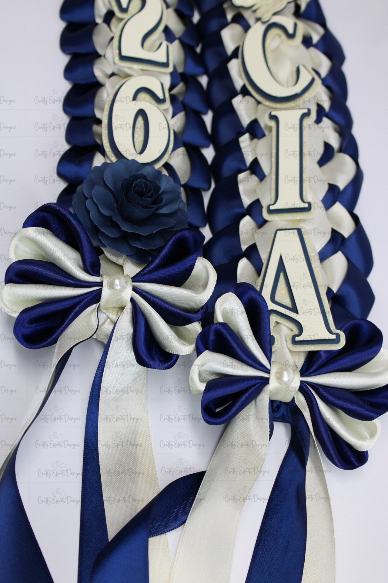Graduation Cap Topper & Navy Blue Satin Ribbon Lei Bundle  San Judas Tadeo Edition | Class of 2026
