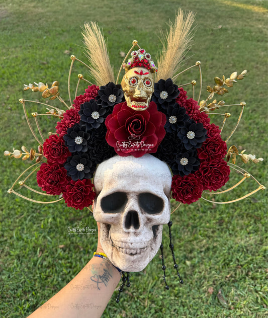 Dia de los muertos crown, Spike Crown, Floral Crown, Halloween Costumes, Day of the dead crown, Crown, Corona Dia de los Muertos