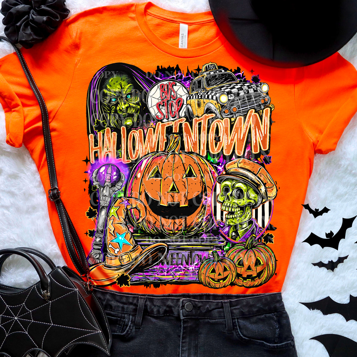 Halloween in town| Vintage Spooky Fall Shirt | Witchy Halloween T-Shirt