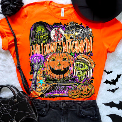 Halloween in town| Vintage Spooky Fall Shirt | Witchy Halloween T-Shirt