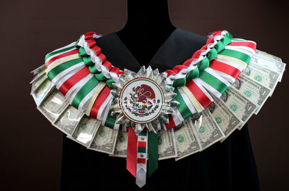 Mexican Tricolor Money Lei Necklace – Handmade Graduation Gift