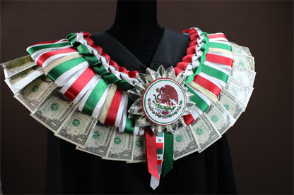 Mexican Tricolor Money Lei Necklace – Handmade Graduation Gift