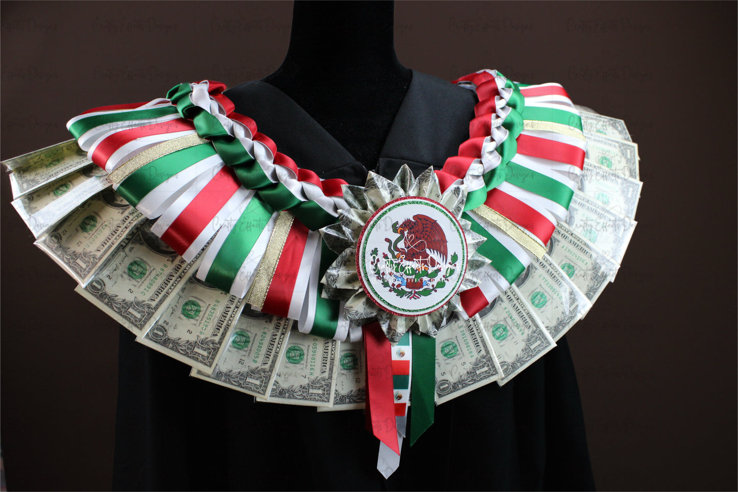 Mexican Tricolor Money Lei Necklace – Handmade Graduation Gift