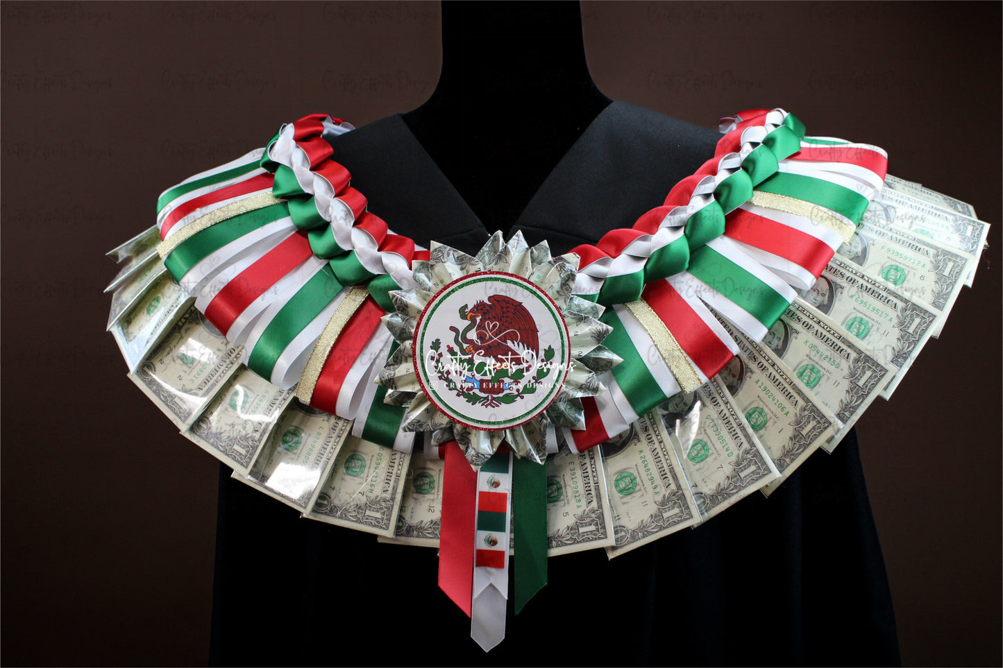Mexican Tricolor Money Lei Necklace – Handmade Graduation Gift