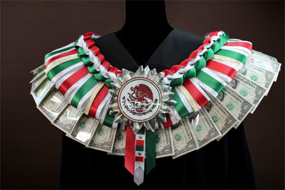 Mexican Tricolor Money Lei Necklace – Handmade Graduation Gift