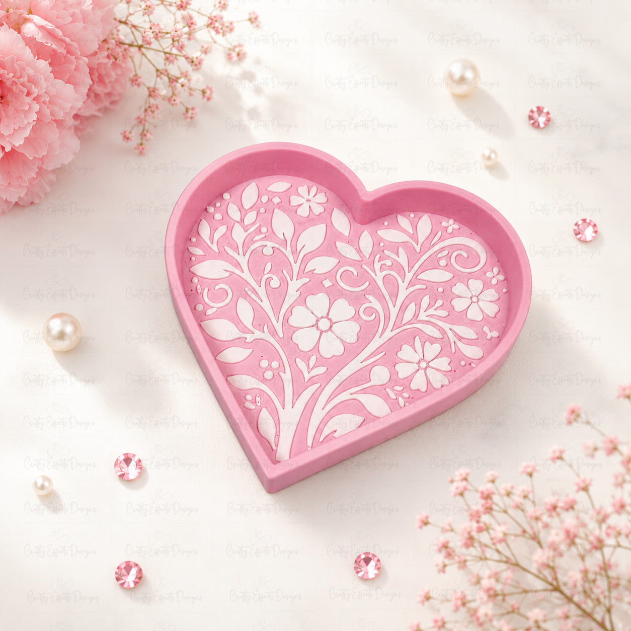 Talavera Heart Pearl & Rhinestone Tray