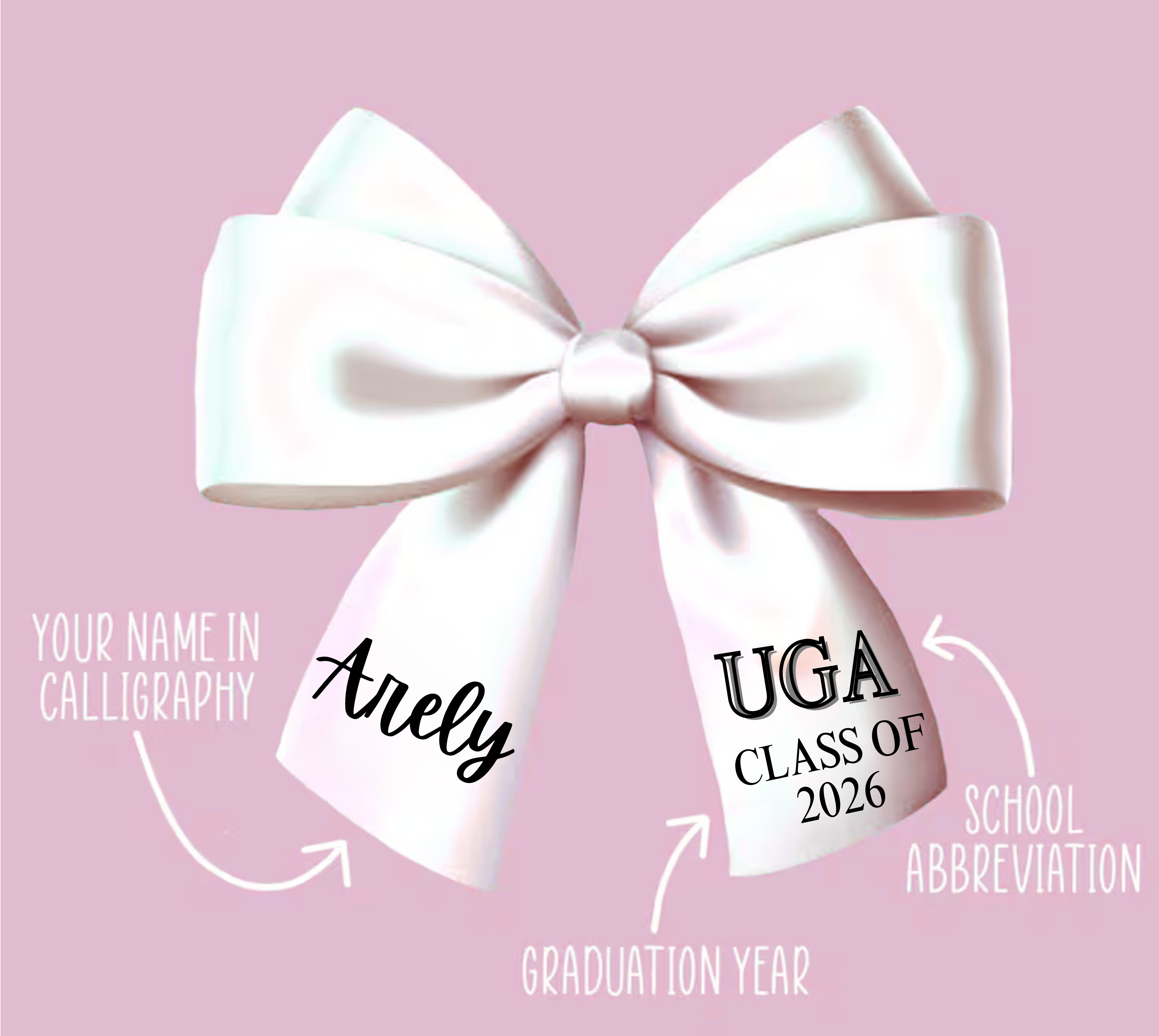 Bow For Graduation Script Personalized Graduation Bow – Crafty Effects Designs