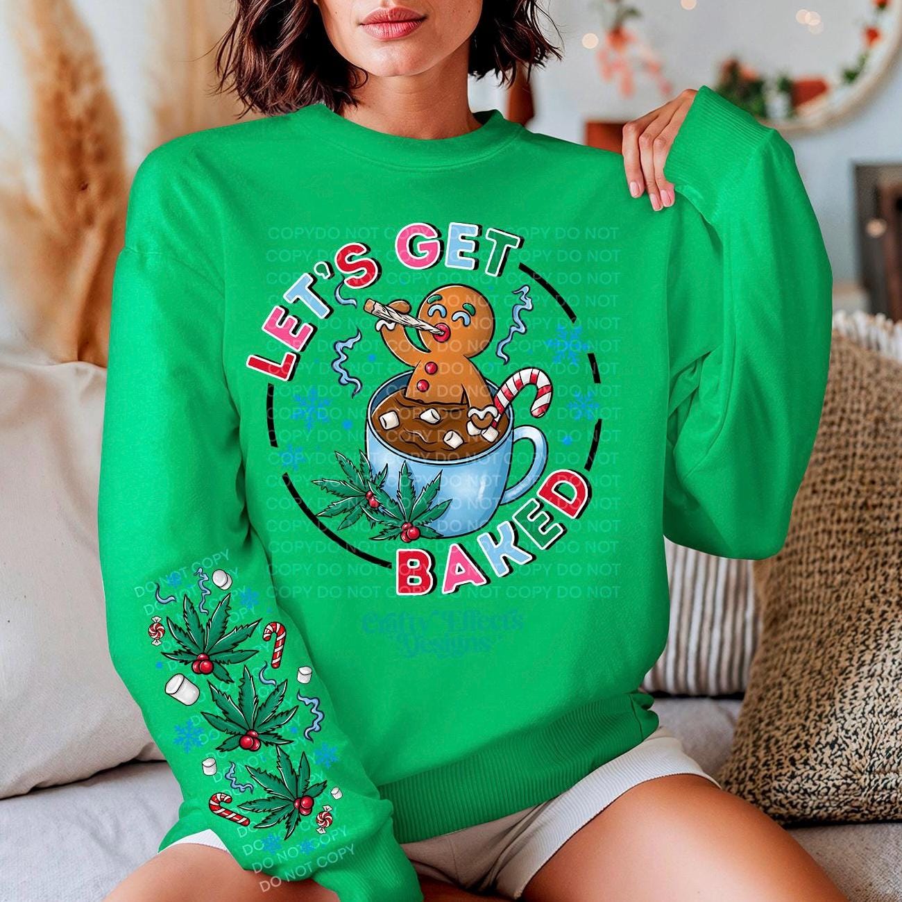 Lets get baked 420Christmas Crewneck