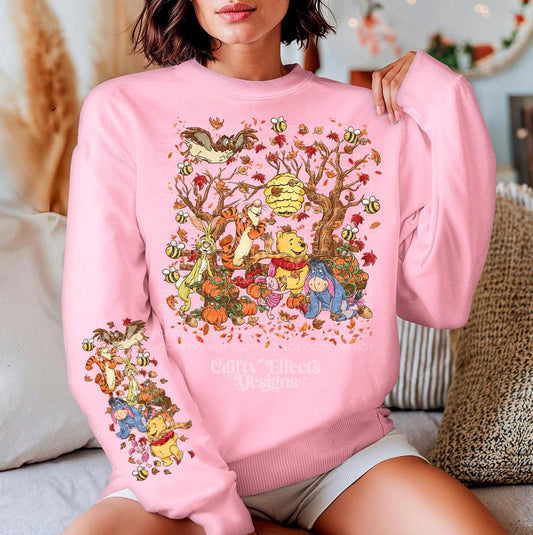 Sudadera retro de temporada de calabazas: Sudadera de cuello redondo cómoda para otoño