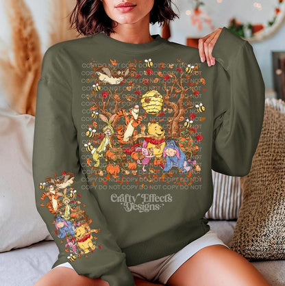 Sudadera retro de temporada de calabazas: Sudadera de cuello redondo cómoda para otoño