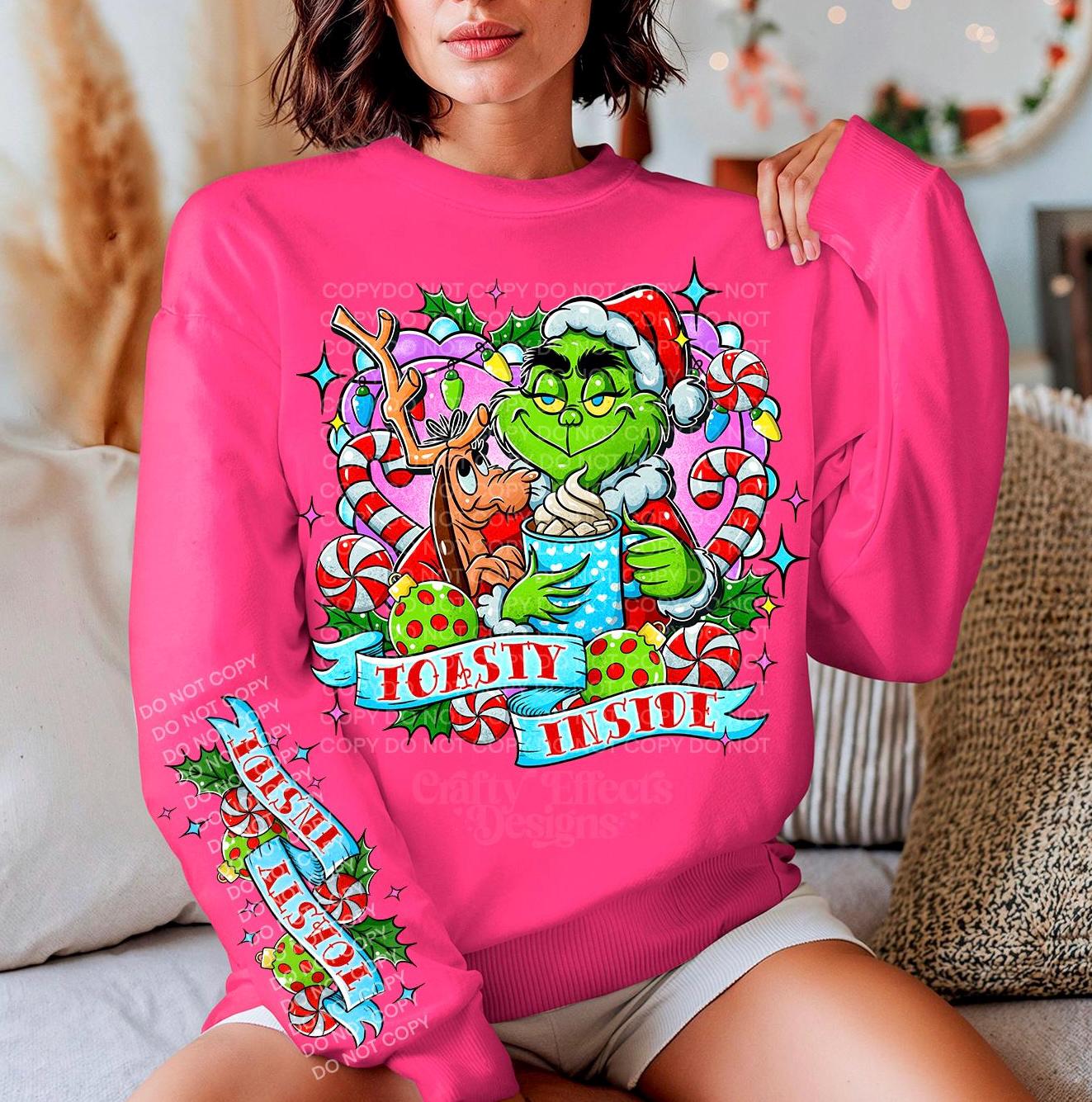 Christmas Crewneck Sweatshirt - "Toasty Inside" Holiday Sweater