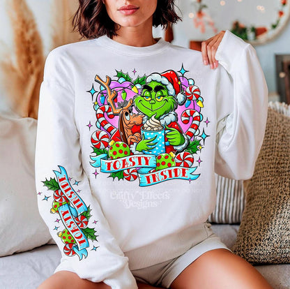 Christmas Crewneck Sweatshirt - "Toasty Inside" Holiday Sweater