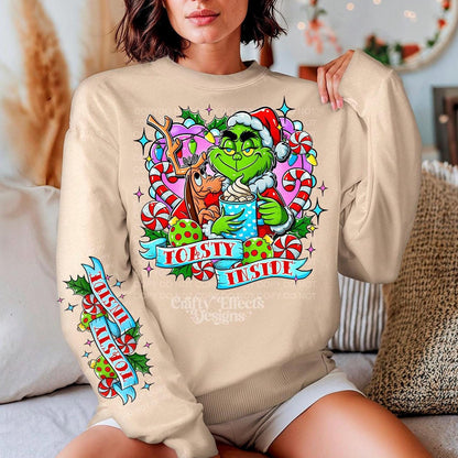 Christmas Crewneck Sweatshirt - "Toasty Inside" Holiday Sweater