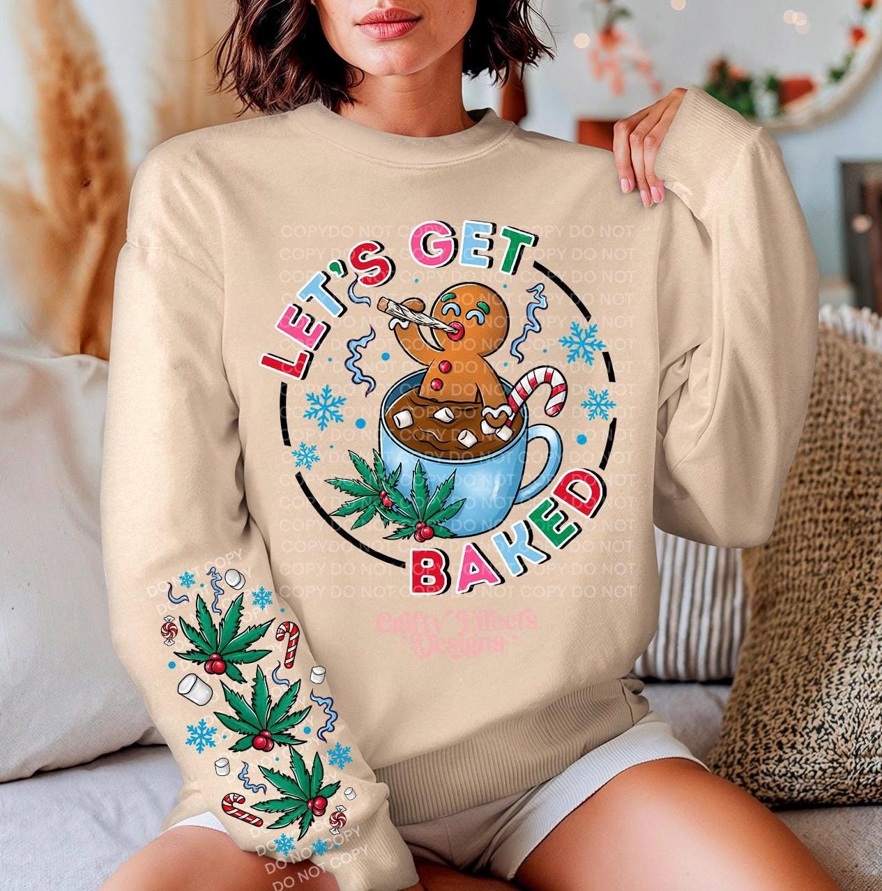Lets get baked 420Christmas Crewneck