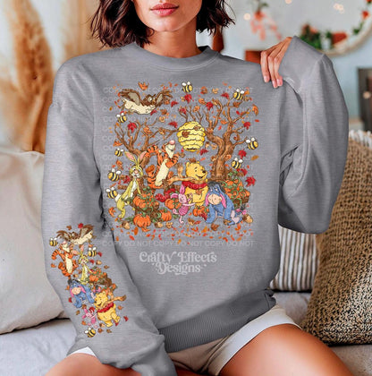 Sudadera retro de temporada de calabazas: Sudadera de cuello redondo cómoda para otoño