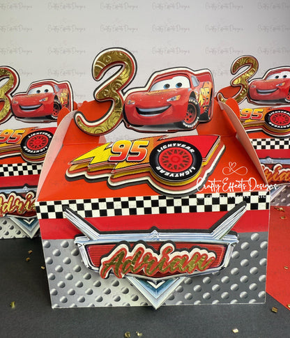 Cars Gable Box: Personalized Birthday Party Favor Boxes