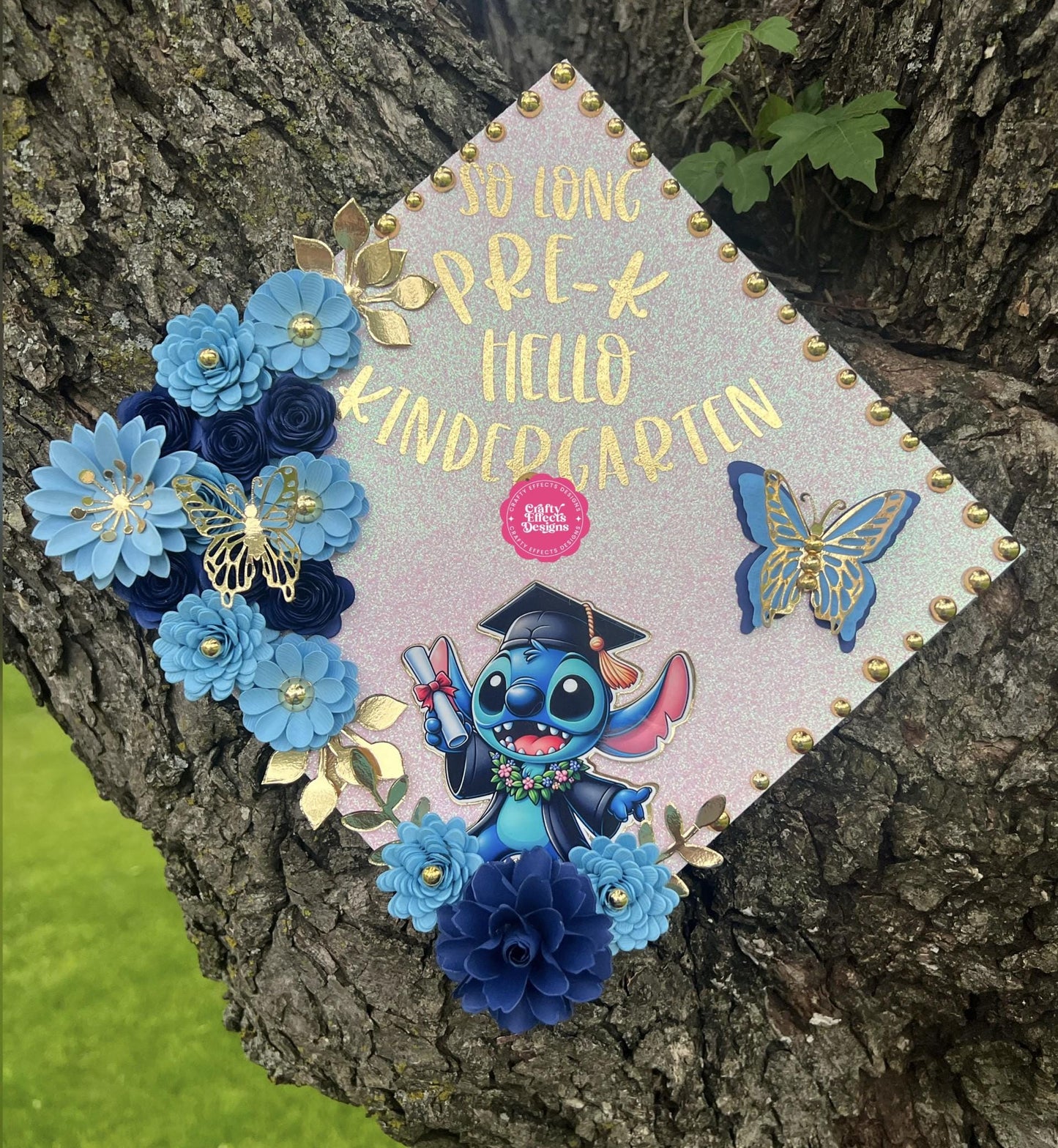Kids Graduation Cap Topper: Handmade Floral & Butterfly Decoration