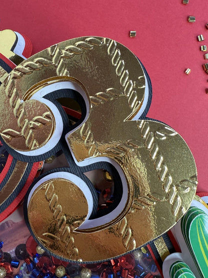 Adorno para tarta de Rayo McQueen: Decoración para fiesta de cumpleaños de Cars con confeti y luces LED