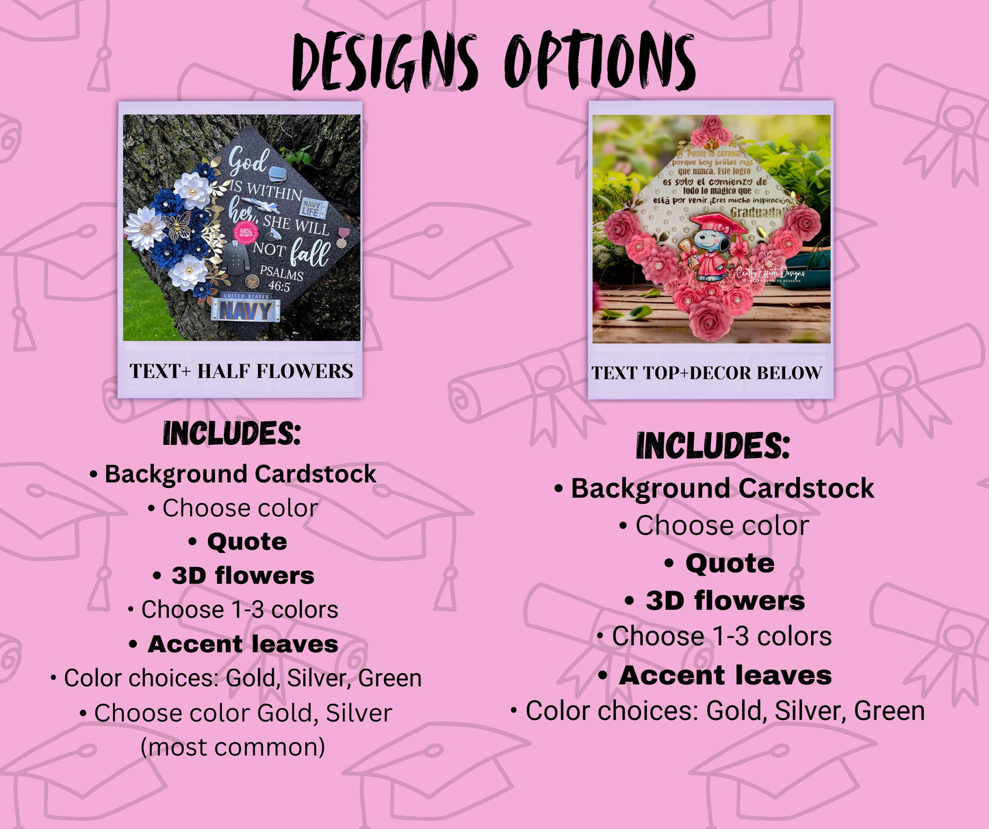 Custom Graduation Cap Topper: 3D Paper Flowers, Personalized Design