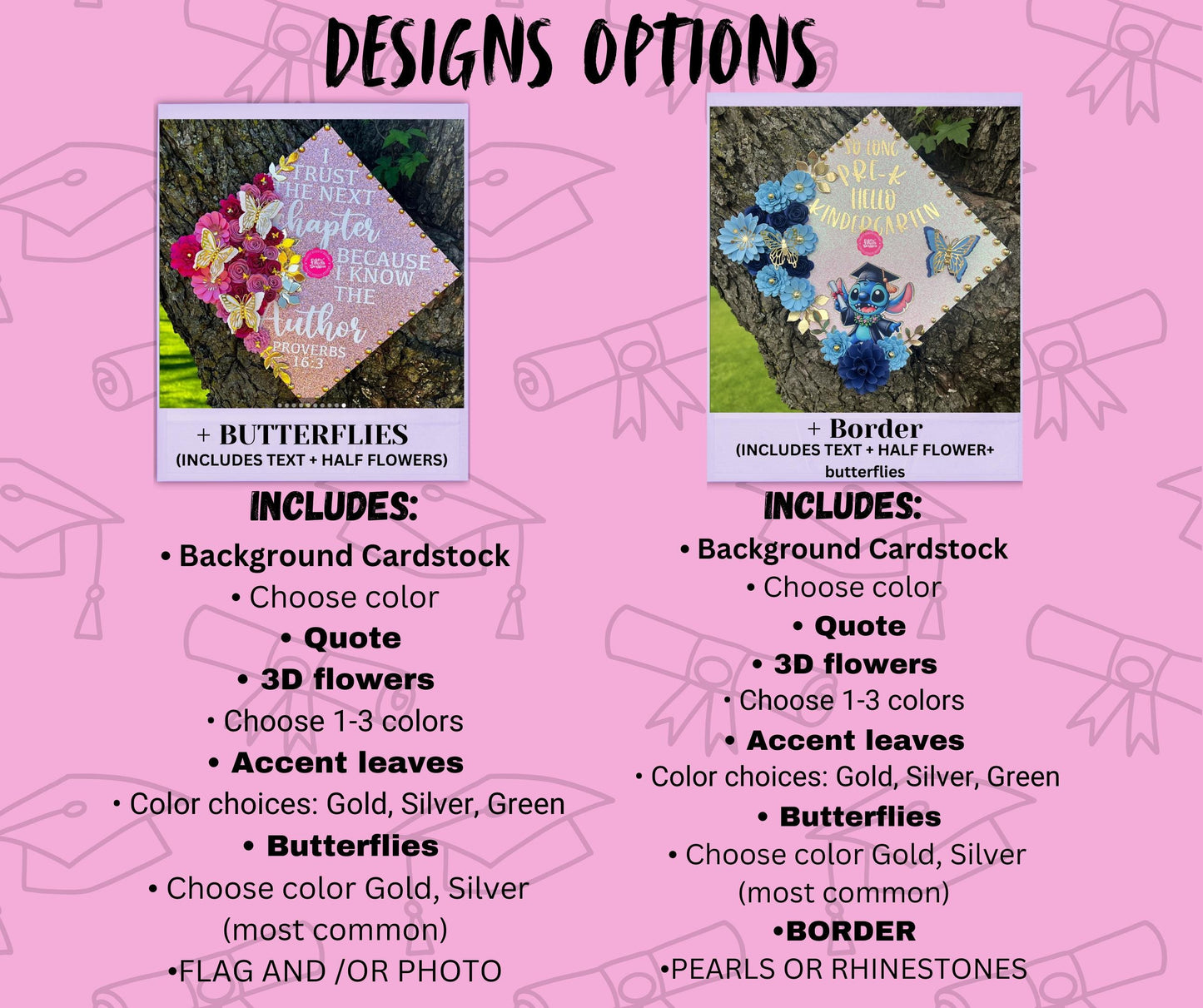 Custom Graduation Cap Topper: 3D Paper Flowers, Personalized Design