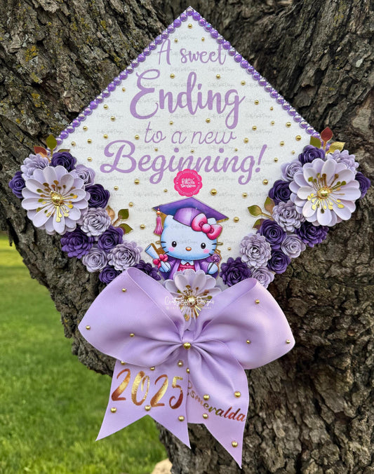 Adorno floral hecho a mano para birrete de graduación: Hecho a medida