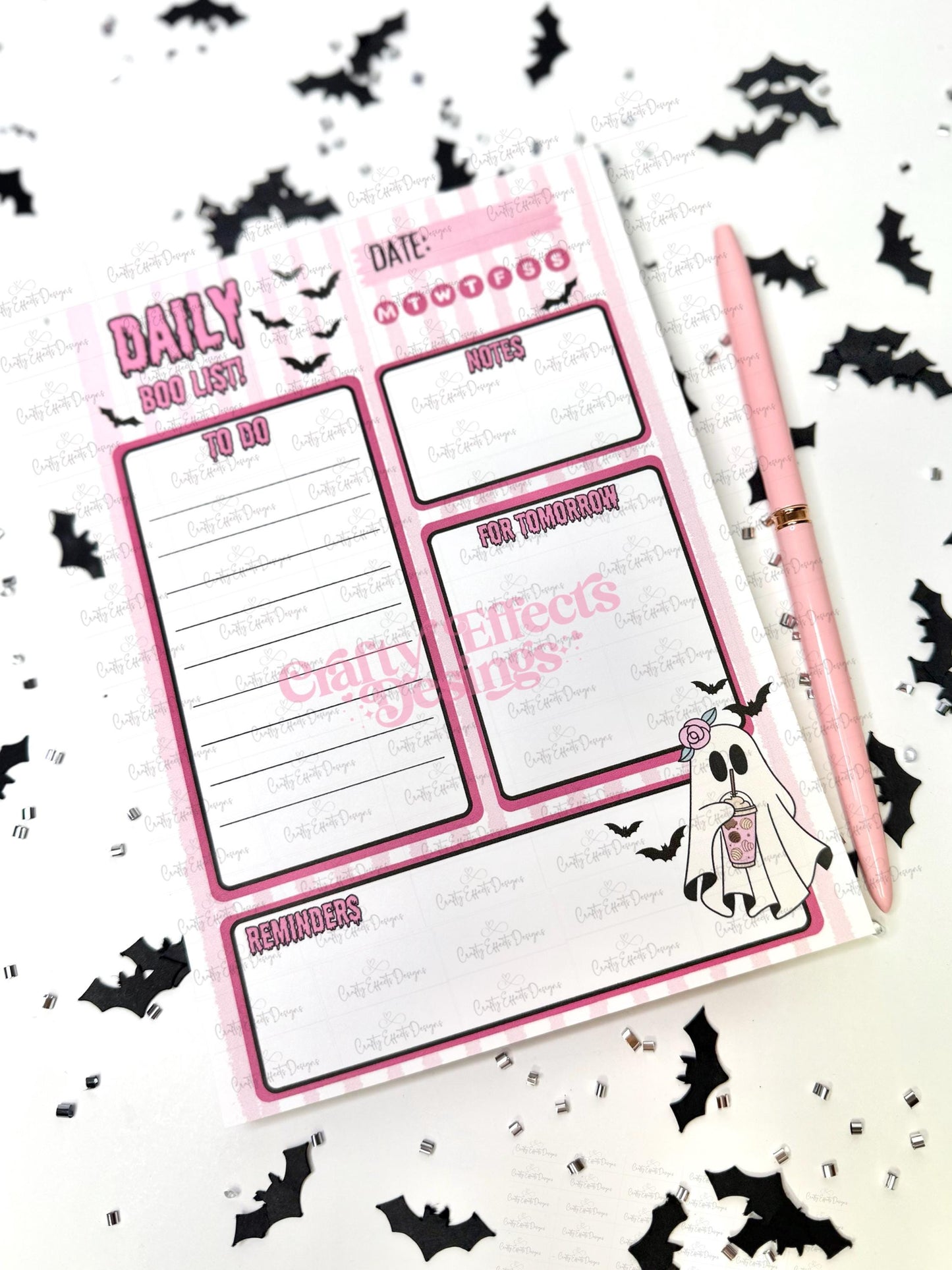 Libreta de Halloween con un adorable fantasma